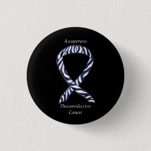 Badge Rond 2,50 Cm Neuroendocrinien Cancer Sensibilisation Ruban Pers