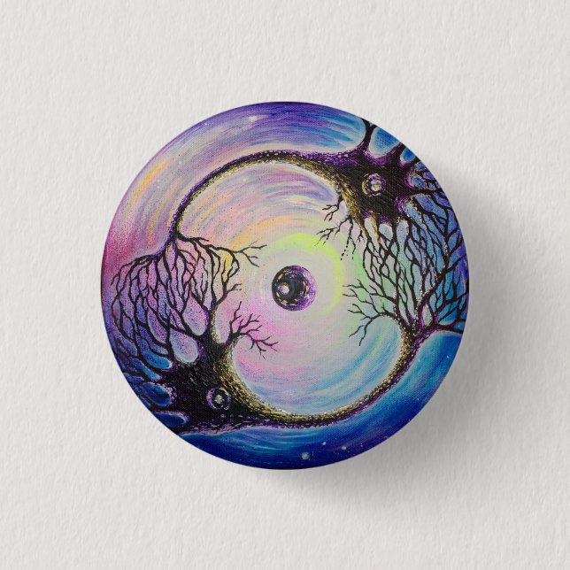 Badge Rond 2,50 Cm neurones connectés (Devant)