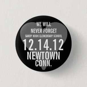 Badge Rond 2,50 Cm Newtown CT nous n'oublierons jamais le bouton