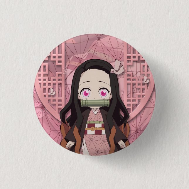 Badge Rond 2,50 Cm Nezuko Kamado Chibi (Devant)
