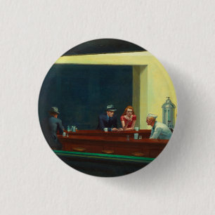 Badge Rond 2,50 Cm Nighthawks peinture par Edward Hopper 