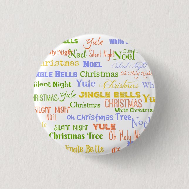 Badge Rond 2,50 Cm Noël classique & Fêtes Noel Chanson Titres (Devant)