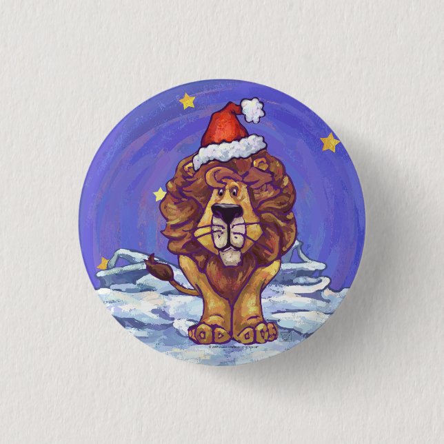 Badge Rond 2,50 Cm Noël du lion (Devant)