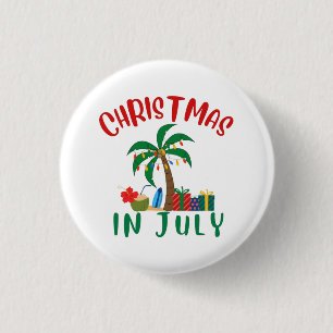 Badge Rond 2,50 Cm Noël En Juillet