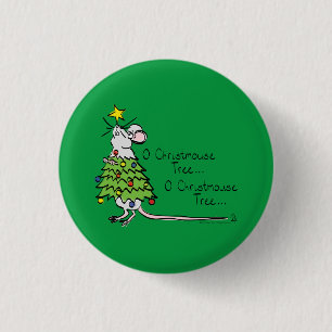 Badge Rond 2,50 Cm Noël Mouse Cute Funny