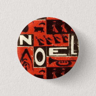 Badge Rond 2,50 Cm Noel Red