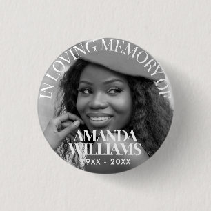 Badge Rond 2,50 Cm Noir et blanc   Mémorial photo personnalisé