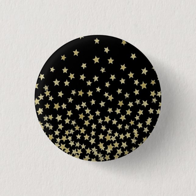 Badge Rond 2,50 Cm noire de nuit étoilée (Devant)