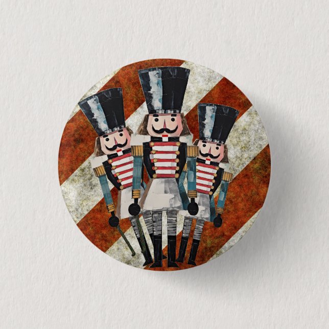 Badge Rond 2,50 Cm Noisettes de Noël Soldats (Devant)
