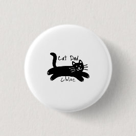 Badge Rond 2,50 Cm Nom de chat personnalisé pour papa chat