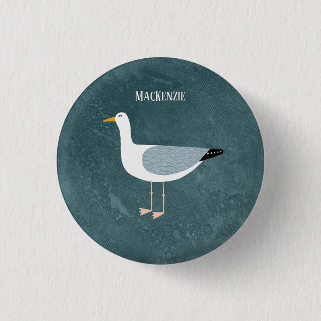 Badge Rond 2,50 Cm Nom de mouette mignonne (Devant)