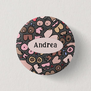 Badge Rond 2,50 Cm Nom motif mammaire neutre