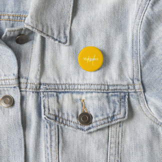 Badge Rond 2,50 Cm Nom personnalisé jaune moderne