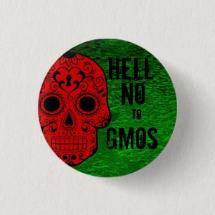 Badge Rond 2,50 Cm Non au bouton d'OGM