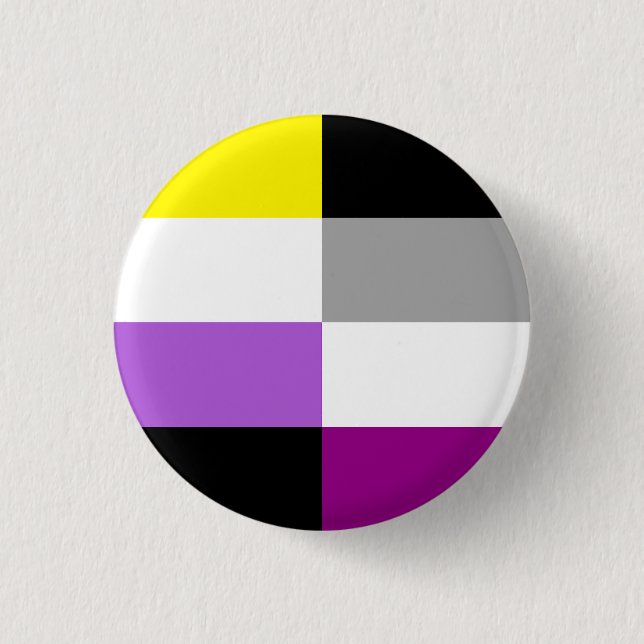 Badge Rond 2,50 Cm Nonbinary Asexual Dual Pride Flag (Devant)