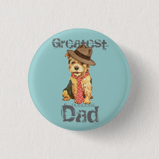 Badge Rond 2,50 Cm Norwich Terrier Papa (Devant)