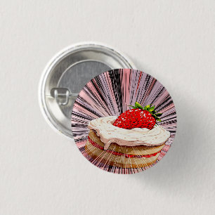 Badge Rond 2,50 Cm Nostalgie de Strawberry Shortcake