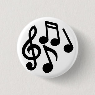 Badge Rond 2,50 Cm Notes musicales