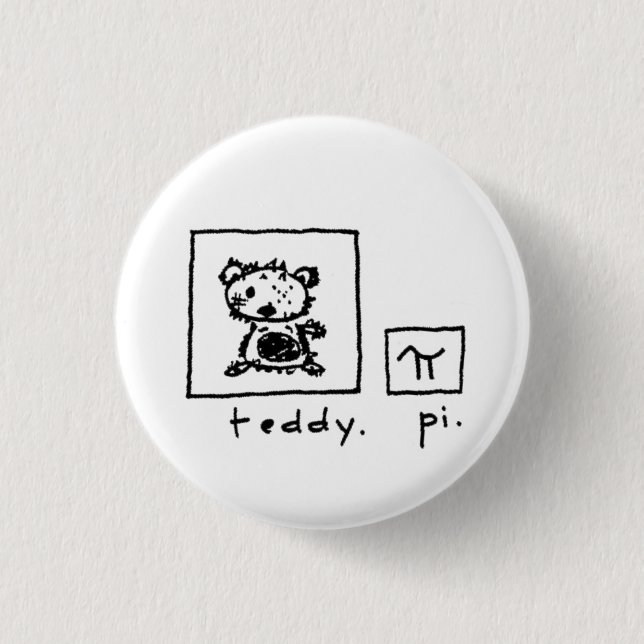 Badge Rond 2,50 Cm nounours + pi (Devant)