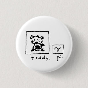 Badge Rond 2,50 Cm nounours + pi