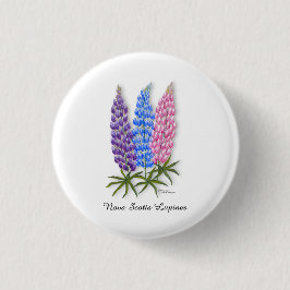 Badge Rond 2,50 Cm Nova Scotia Lupines