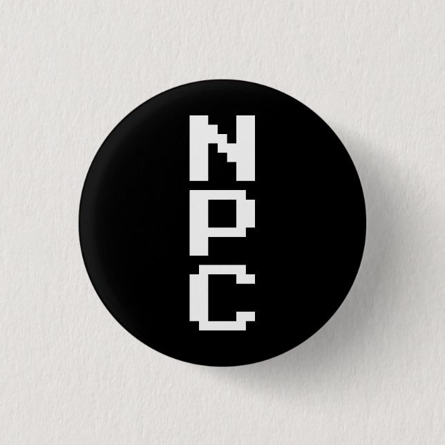 Badge Rond 2,50 Cm NPC - Caractère non jouable (Devant)