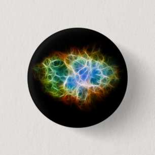 Badge Rond 2,50 Cm Nuage de l'espace d'étoile de nébuleuse de crabe
