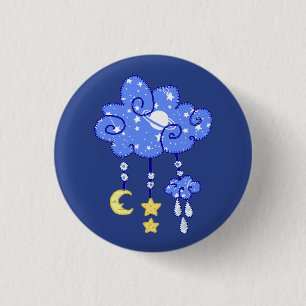 Badge Rond 2,50 Cm Nuage de nuit