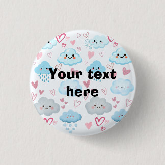 Badge Rond 2,50 Cm Nuages Rêveurs aux Teintes de Pêche