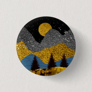 Badge Rond 2,50 Cm Nuit dorée