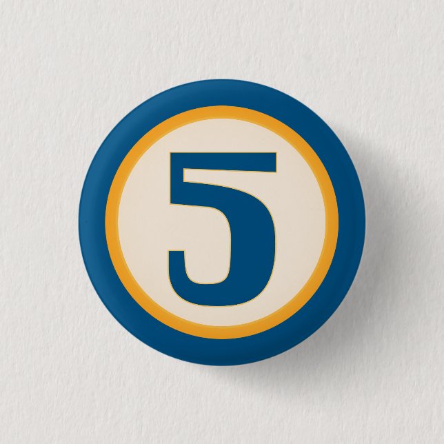 Badge Rond 2,50 Cm Numéro bleu 5 (Devant)