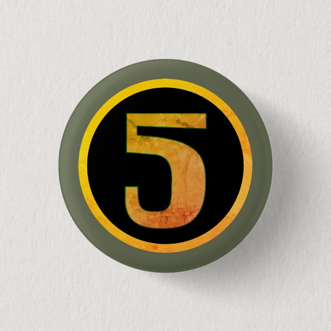 Badge Rond 2,50 Cm numéro cinq (Devant)