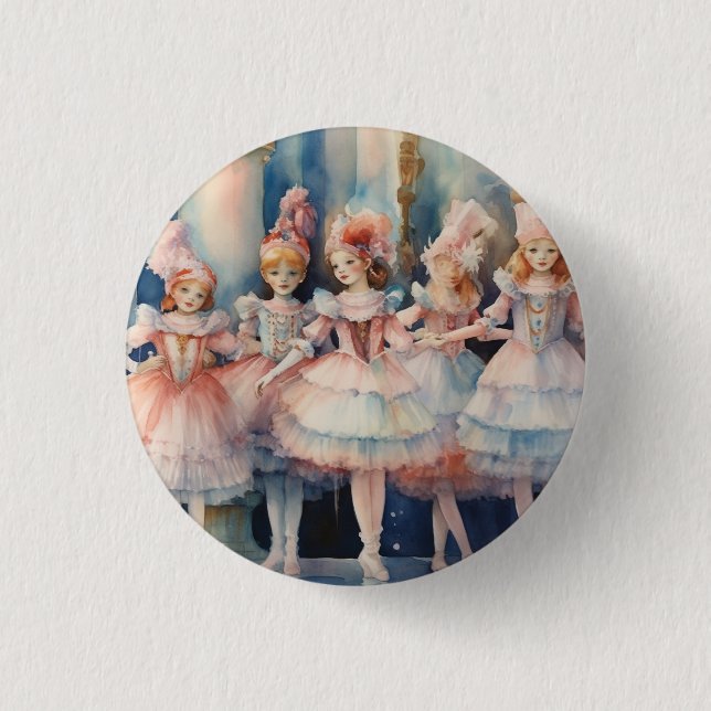 Badge Rond 2,50 Cm Nutcracker Ballet Whimsical Polichinelle/Buffoons (Devant)