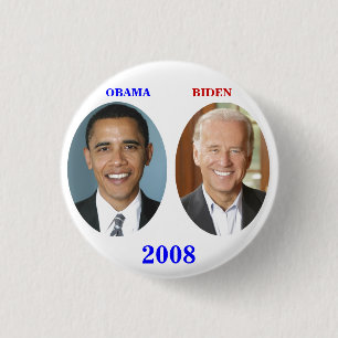 BADGE ROND 2,50 CM OBAMA BIDEN 2008