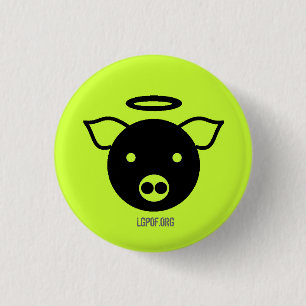 Badge Rond 2,50 Cm Objet exposé d'art de PiGcasso - ange porcin