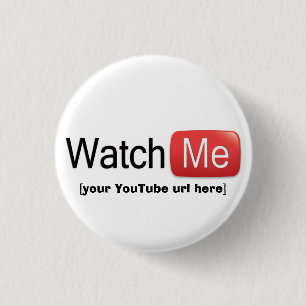 Badge Rond 2,50 Cm Observez-moi sur YouTube (de base)