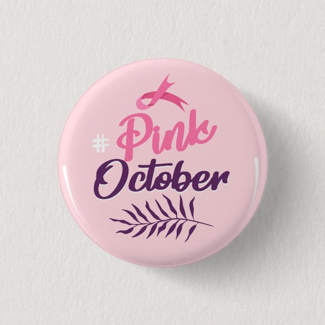 Badge Rond 2,50 Cm Octobre rose (Devant)