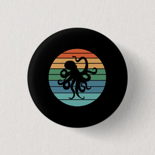 Badge Rond 2,50 Cm Octopus rétro