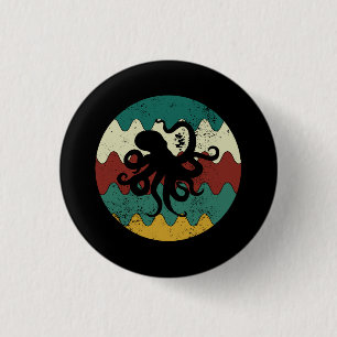 Badge Rond 2,50 Cm Octopus rétro
