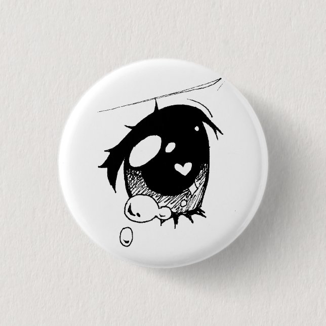 Badge Rond 2,50 Cm oeil triste d'anime : (mini bouton (Devant)