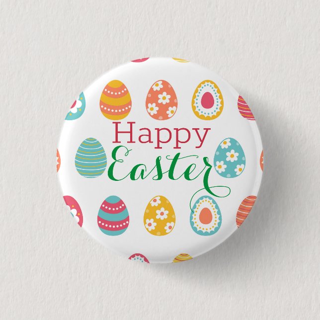 Badge Rond 2,50 Cm Oeuf de Pâques moderne (Devant)