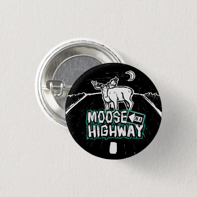 Badge Rond 2,50 Cm Oie sur un bouton de la route (Devant & derrière)