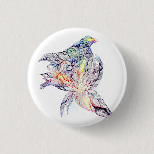 Badge Rond 2,50 Cm Oiseau dans son nid