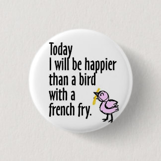 Badge Rond 2,50 Cm Oiseau heureux