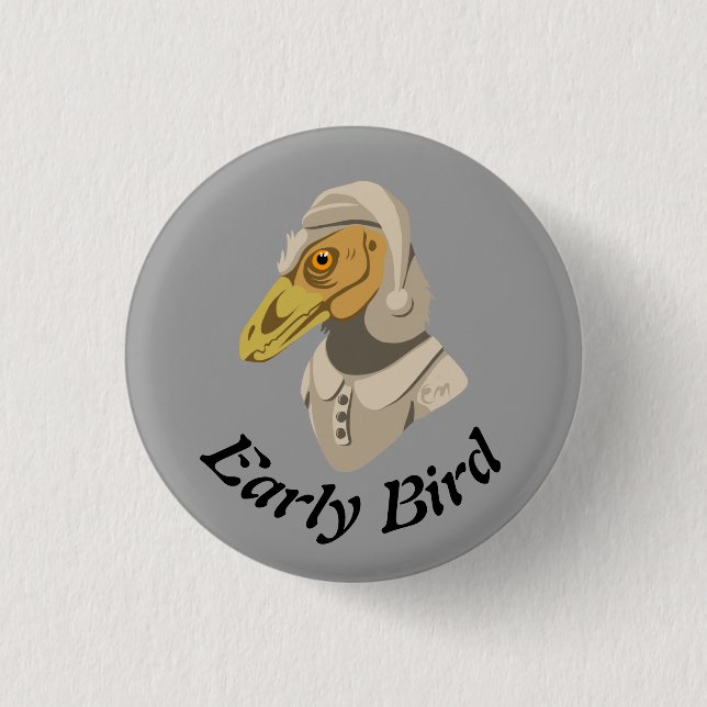 Badge Rond 2,50 Cm Oiseau précoce (Devant)