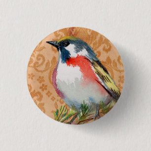 Badge Rond 2,50 Cm Oiseau vintage