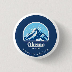 Badge Rond 2,50 Cm Okemo Vermont ski station cadeau souvenir