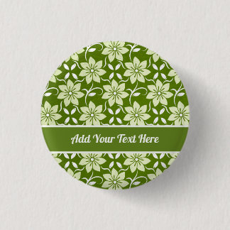 Badge Rond 2,50 Cm Olive Blossom Repeat