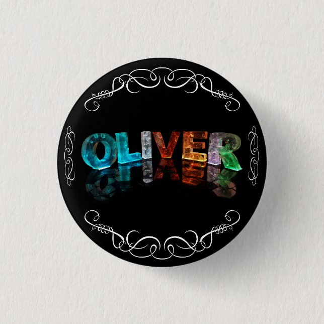 Badge Rond 2,50 Cm Oliver nommé - nom dans les lumières (Devant)