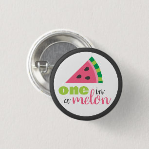 Badge Rond 2,50 Cm One in a Melon Watermelon 1er Anniversaire Fête Fa